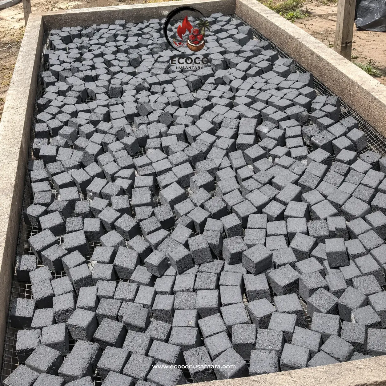 Burning charcoal briquette